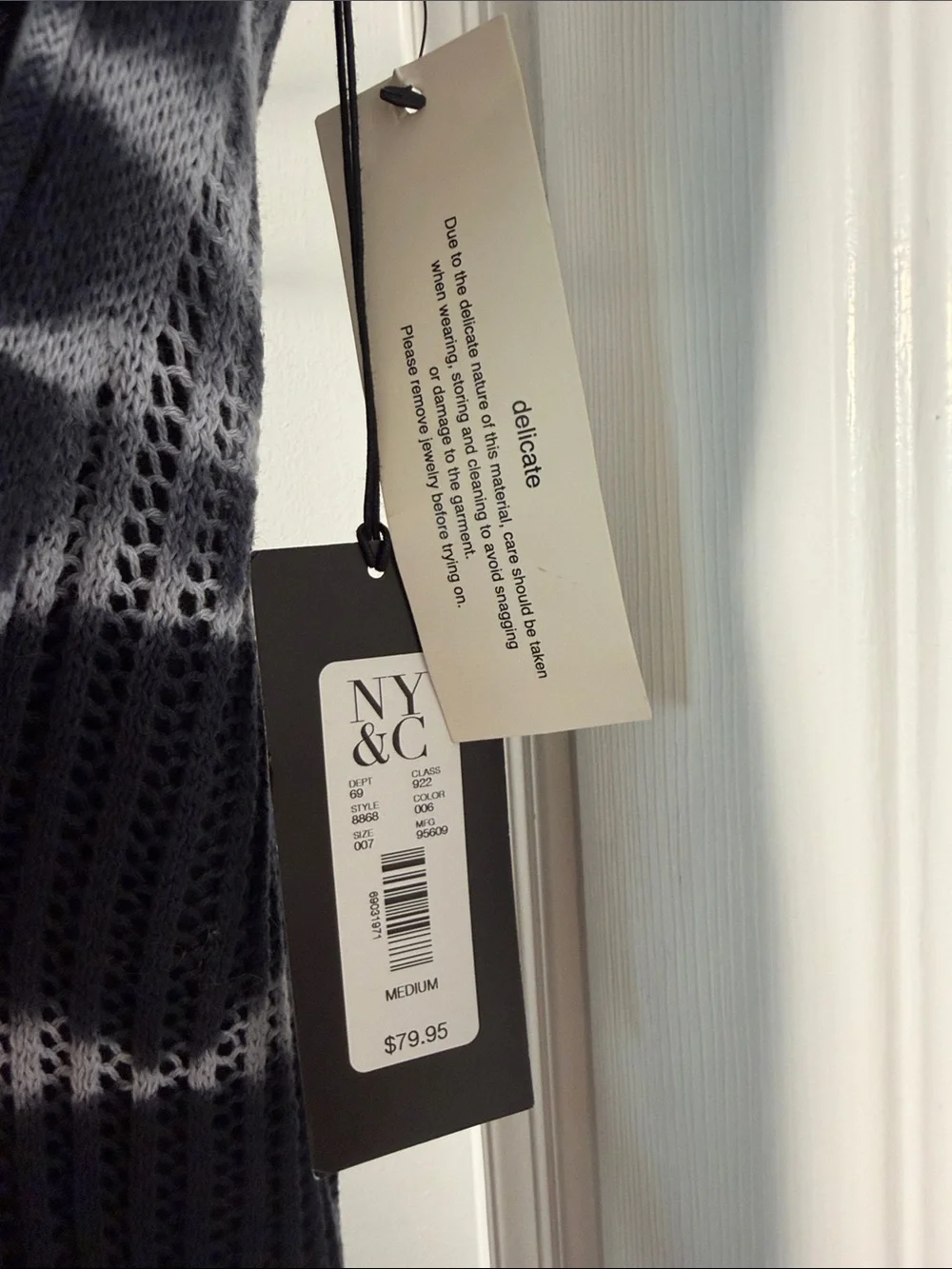 New York & Company Navy & light blue Tie-Dye Knit Maxi Dress